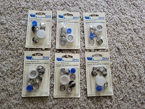Dritz Cover Button Kit Four Buttons Size 30-3/4" (1.9cm) Lot of 6 New Packages - Picture 1 of 4