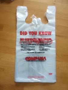 Lot of 17 Vintage COMP USA Plastic Shopping Bag Approx 18" x 12" - Brand New - Picture 1 of 6