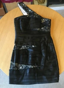 DEBENHAMS REDHERRING SPECIAL EDITION ELEGANT LINED BLACK EVENING DRESS-UK SIZE10 - Picture 1 of 12