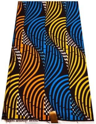 Impresión de cera africana de Ankara de diseño de alta calidad, 100 % algodón, se vende por 6 yardas- Foto 1 de 2