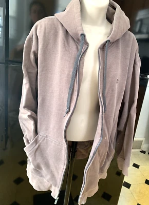 Sudadera con Capucha Thrashed De Colección Y2K Grande Cremallera Destruida Desteñida Usada Envejecida Manchada Foto 1 de 4