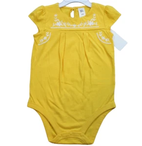 OshKosh Bodysuit BGosh Yellow Flower Embroidered Top Infant Girls 24M 24 mos NWT - Picture 1 of 3