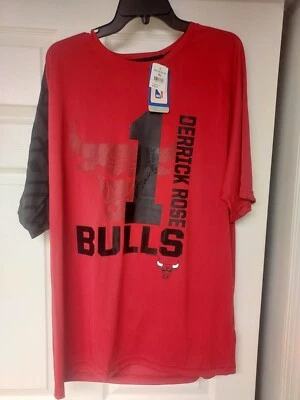 Camisa masculina NBA Store Chicago Bulls Derrick Rose 1 GG vermelha e preta - Imagem 1 de 4