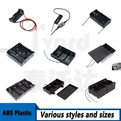 Battery Holder Case Enclosed Box/Switch with Wire 1 2 3 4 8 x C/D/23A 12V CR123A - Image 1 of 4