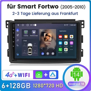 6+128G Android Autoradio 4G+ GPS Navi FM Für Mercedes Smart Fortwo 451 2005-2010 - Bild 1 von 15