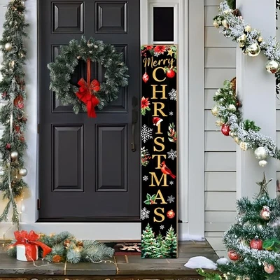 Letrero de porche de Navidad, letreros de pájaros rojos para porche delantero, feliz  Foto 1 de 4