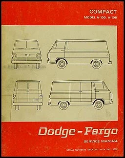 Dodge and Fargo Candian Van 1968-1970 manual de servicio taller de reparación A-100 A-108 Foto 1 de 1