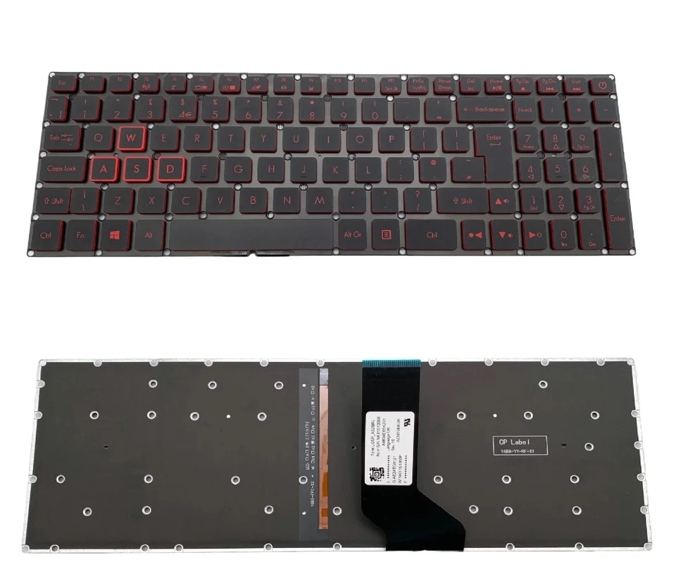 Backlit Keyboard UK Layout for Acer Nitro 5 AN515-41 AN515-42 AN515-51 AN515-52
