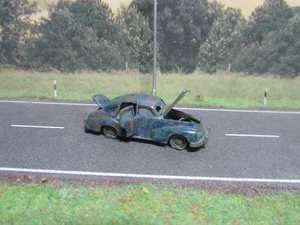 Opel Kapitän 1951 Scheunenfund Autowrack Schrottplatz Patina 1:87 H0 HO UNIKAT - Picture 1 of 5