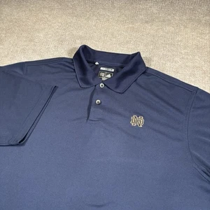 Adidas Notre Dame Lucha Irlandesa Polo Para Hombres XL Azul Climacool Logo Golf - Imagen 1 de 7