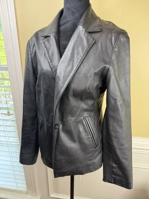 Chaqueta de cuero negra Matrix Y2K vintage hasta la cadera talla 12 MixIt Foto 1 de 4