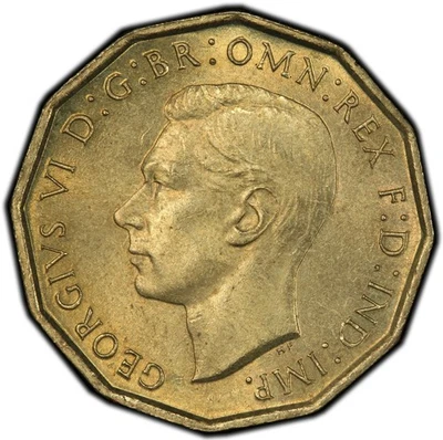 Reino Unido - 1939 George 3 peniques - graduación profesional MS64 - ¡EXCELENTE BRILLO! Foto 1 de 4