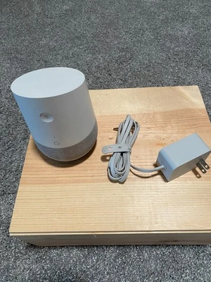 Google home voice activated speaker. Rarely used. Open box. - Image 1 of 4