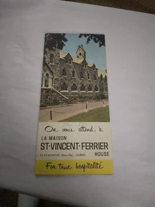 Vintage ST. VINCENT FERRIER HOUSE Brochure St. Hyacinthe Quebec Travel Catholic - Picture 1 of 9