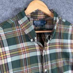 Polo Ralph Lauren Shirt Mens XXL Green Plaid Check Long Sleeve Custom Fit Preppy - Picture 1 of 16