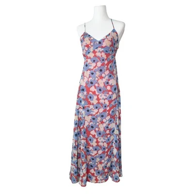 Maxi Vestido Joie Markus 100% Seda Floral Azul y Blanco Talla 0 Precio de venta sugerido por el fabricante 480 USD Etérico Foto 1 de 4