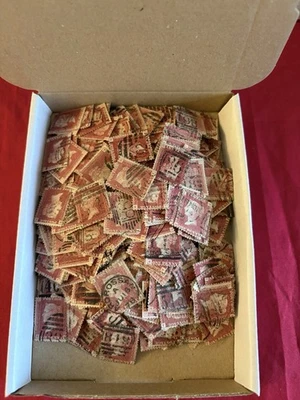 1000 GB QV 1d Placas rojas sueltas en caja placas mixtas Penny Reds SG43 Foto 1 de 4