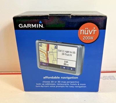 GPS para carro Garmin Nuvi 200W na caixa com carregador e montagem pacote testado funciona - Imagem 1 de 4