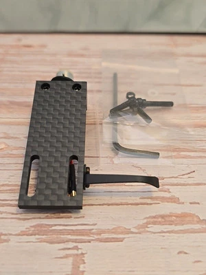  Carbon Fiber Headshell Azimuth Adjust 2 Lock Pin HSE23. Includes Hardware - Image 1 of 4