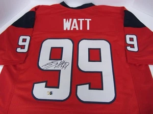 #99 JJ Watt AUTÓGRAFO Houston Texans Camiseta Roja con *Holo de Certificado de Autenticidad del Jugador* Firmado - Imagen 1 de 3