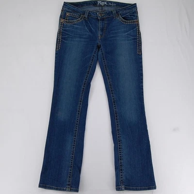 Rock 47 By Wrangler Jeans Women Estimate 14/16 Blue Ultra Low Rise Bootcut Denim - Image 1 of 4