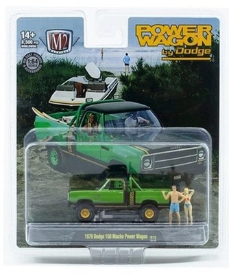 DODGE 150 Wagon + Figure - 1979 - green / black - M2 1:64 - Bild 1 von 4