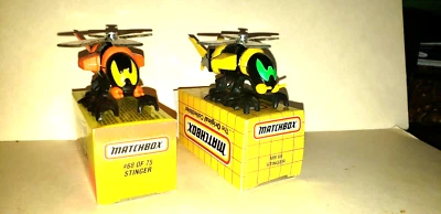 (2) 1993 MATCHBOX MB #68  STINGER BEES YELLOW AND ORANGE NEW IN BOX - Image 1 of 4