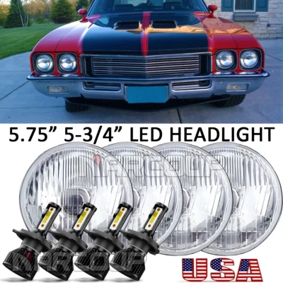4PCS 5 3/4 5.75" LED Headlight Hi/Low Beam For Buick/Skylark 1961-1972 GS 455 Foto 1 de 4