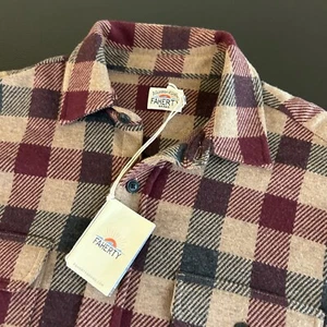 Faherty Legend Sweater Shirt Flannel Plaid Button Up LS Mens Small NWT $178 - Picture 1 of 10