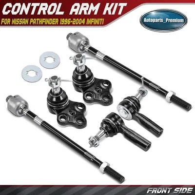 Extremo de varilla de amarre delantero y rótula 6 piezas para Nissan Pathfinder 1996-2004 Infiniti QX4 Foto 1 de 4