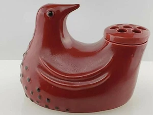 Vintage Global Views Figurine Ceramic Red & Black Spotted Bird Art Decor Italy  - Picture 1 of 12