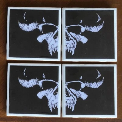 Posavasos de cerámica con logotipo de calavera de Danzig - Juego de 4 (inajustes, Samhain) Foto 1 de 2