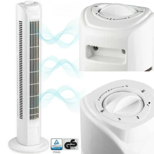 Ventilatore a Torre Colonna Oscillante 45W Alto 78 cm 3 Velocita Torretta Bianco - Foto 1 di 5