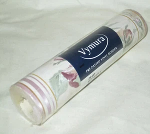 VYMURA Mauve Pink Rose Floral Blue Butterfly Silk Satin Wallpaper Border NEW - Picture 1 of 4