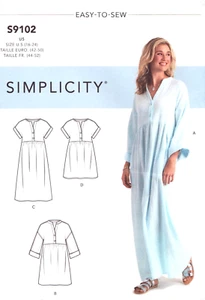 Simplicity 9102 ~ Misses' Caftan & Dresses ~ Sizes 16-24 ~ ALL SIZES AVAILABLE - Picture 1 of 5