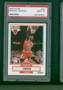 1990 Fleer Basketball Card - #26 Michael Jordan, PSA 9 MINT - Bild 1 von 2
