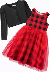 Toddler Tutu Dress and Knit Cardigan Girls Fall Party Tulle Dresses and Long Sle - Picture 1 of 12