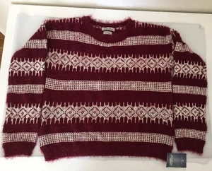Lucky Brand Clothing Girl's Cranberry Crush More Fuzz Sweater - Size L *NWT - Picture 1 of 7
