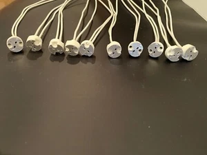 10 INCH WIRE.  Pack of 10, Bi-Pin Replacement Socket, G4, GX5.3, G5.3, G6.35 - Picture 1 of 7