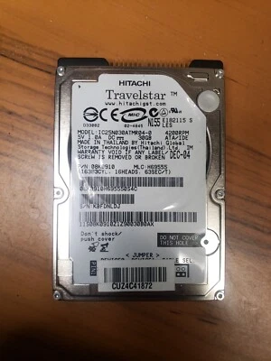 30GB IC25N030ATMR04-0 Laptop IDE Hard Drive P/N 08K0910 MLC: H69555   - Image 1 of 3