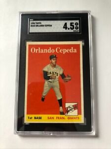 1958 Topps Card #343 Orlando Cepeda (HOF) Rookie Card SGC 4.5 Just Graded