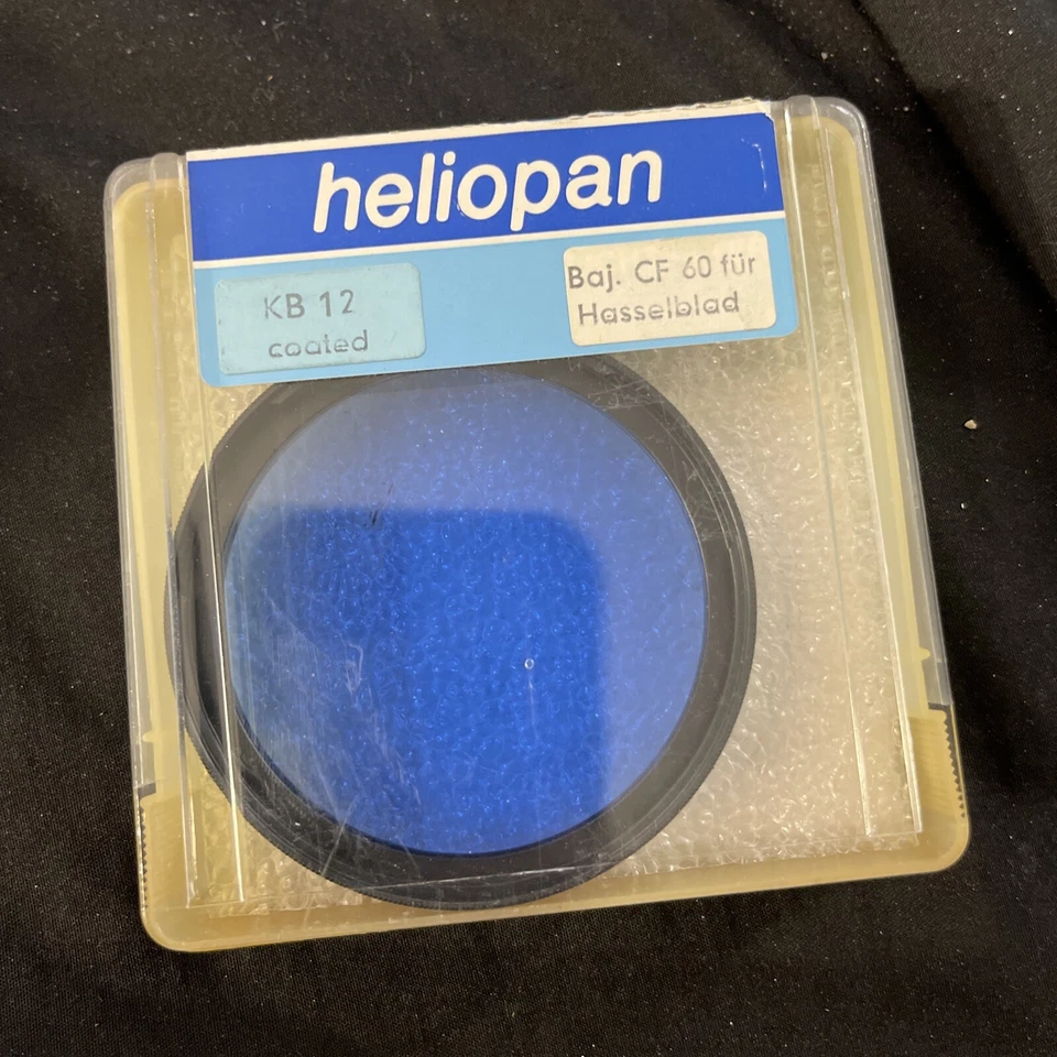 Heliopan B 60 Hasselblad KB12 Filter 3x Blue Made in Germany New Old Stock - Image 1 of 4