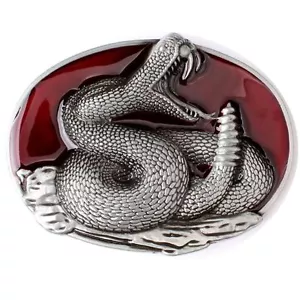 Snake Belt Buckle Western Cowboy Native American Motorcyclist (SNK-02-R) - Picture 1 of 2