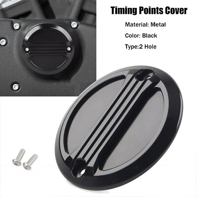 Cubierta de punto temporizador de temporizador negra de 2 orificios para Harley Big Twin 84-99 Sportster 04-up Foto 1 de 4