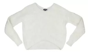 Freshman 1996 Eyelash Knit Long Length V-Neck Sweater L NWT Egret Ivory - Picture 1 of 1