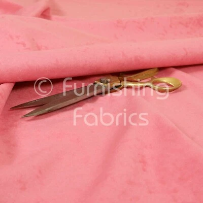 Soft Quality Lightweight Low Pile Velour Plain Pink Curtain Upholstery Fabric - Image 1 of 4