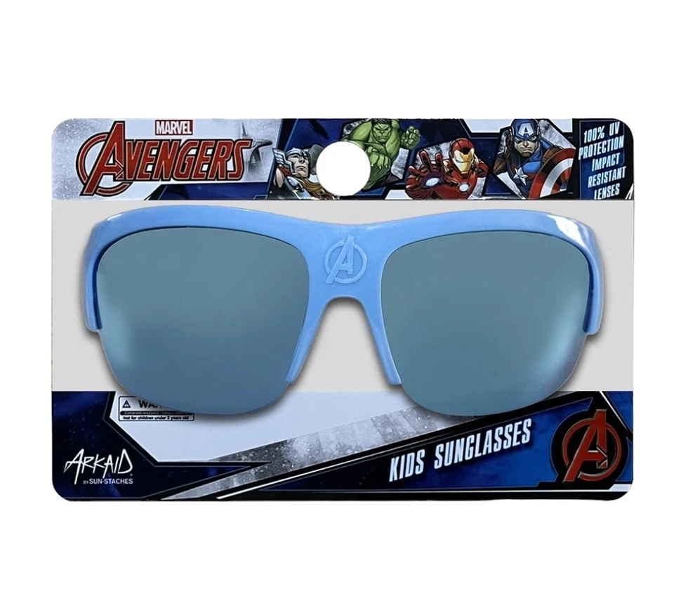 New Boys Marvel Avengers Red Blue Costume Sunglasses Iron Man Hulk America - Image 1 of 4
