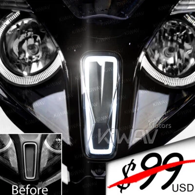 Luz de guardabarros delantero gris KiWAV NMW blanca LED para Kymco Downtown 350i 2015~ ε Foto 1 de 4