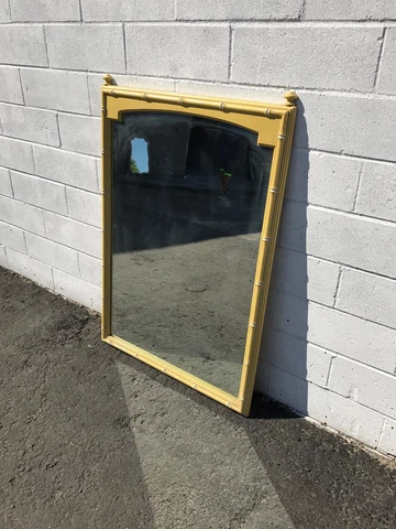Mirror Faux Bamboo Vanity Bedroom Decor Hollywood Regency Chinoiserie Bohemian Cover