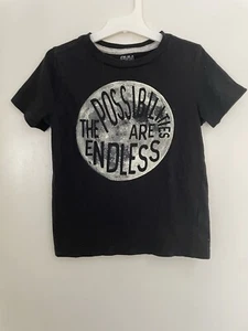 Gymboree Kids Boys Moon Graphic 100% Cotton Crewneck Short Sleeve Shirt Black XS - Picture 1 of 4